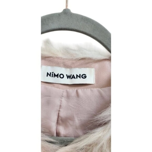 NIMO WANG Faux Fur Jacket Multicolor Pink Brown White |Boho Statement Outerwear - Picture 7 of 12